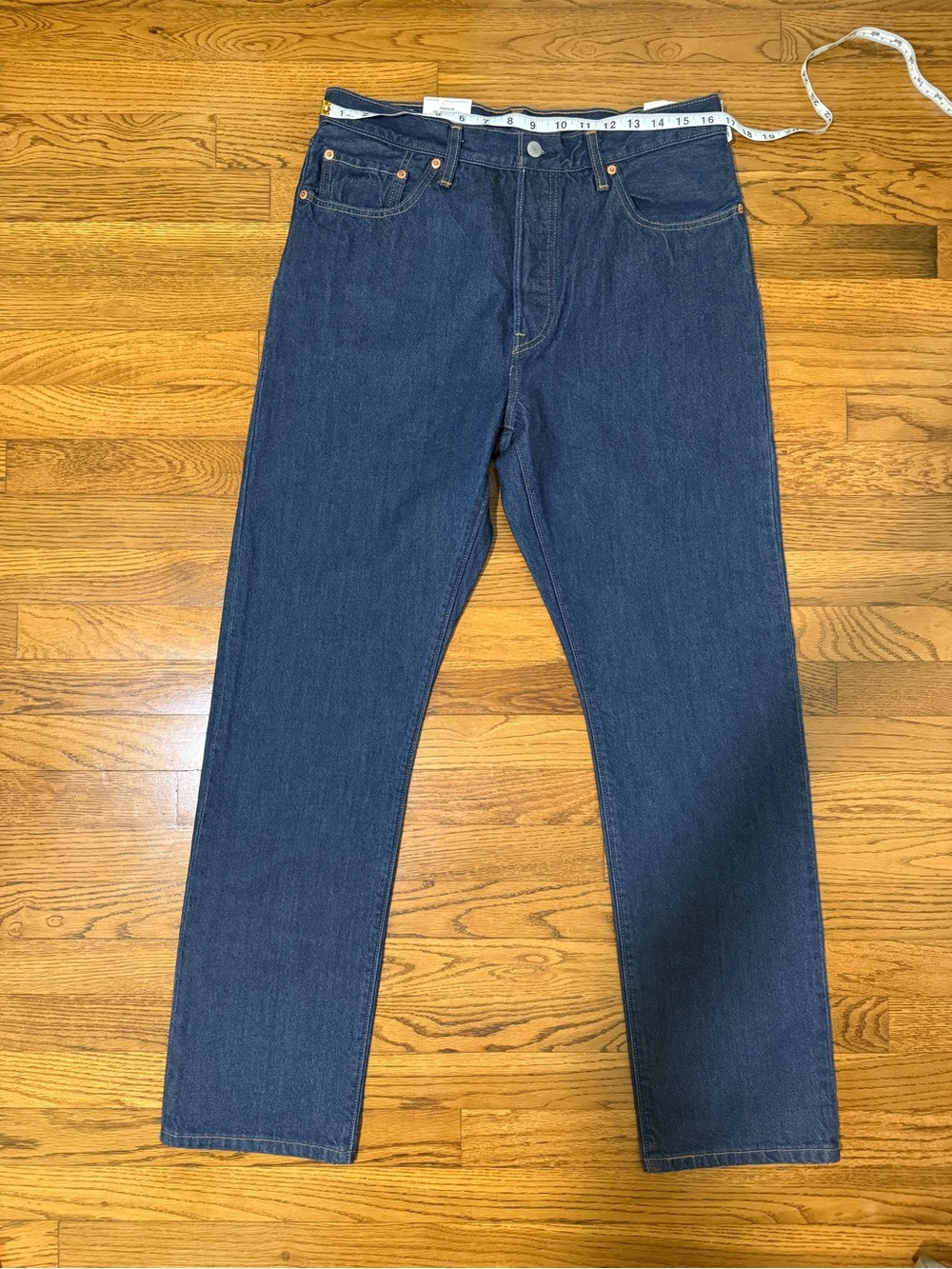 Women Levi’s Dark Blue Denim Jeans 501 High Rise Red Tab 32 x 32 NWT